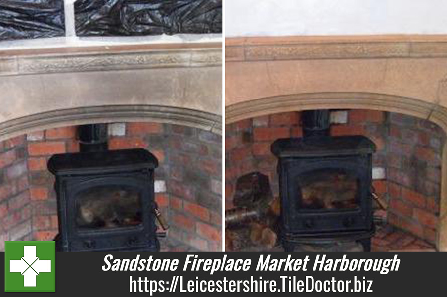 Sandstone Fireplace Cleaning in Market Harborough