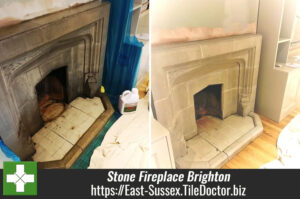 Restorative Cleaning of a Stone Fireplace in Brighton