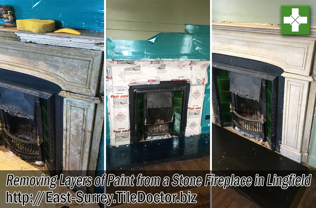 Old Stone Fireplace Fully Restored in Lingfield